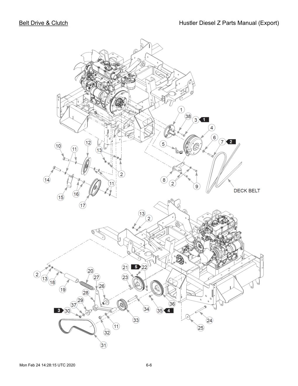 Hustler Diesel Z Parts Manual (Export) - 782078 - Belt Drive & Clutch diagram
