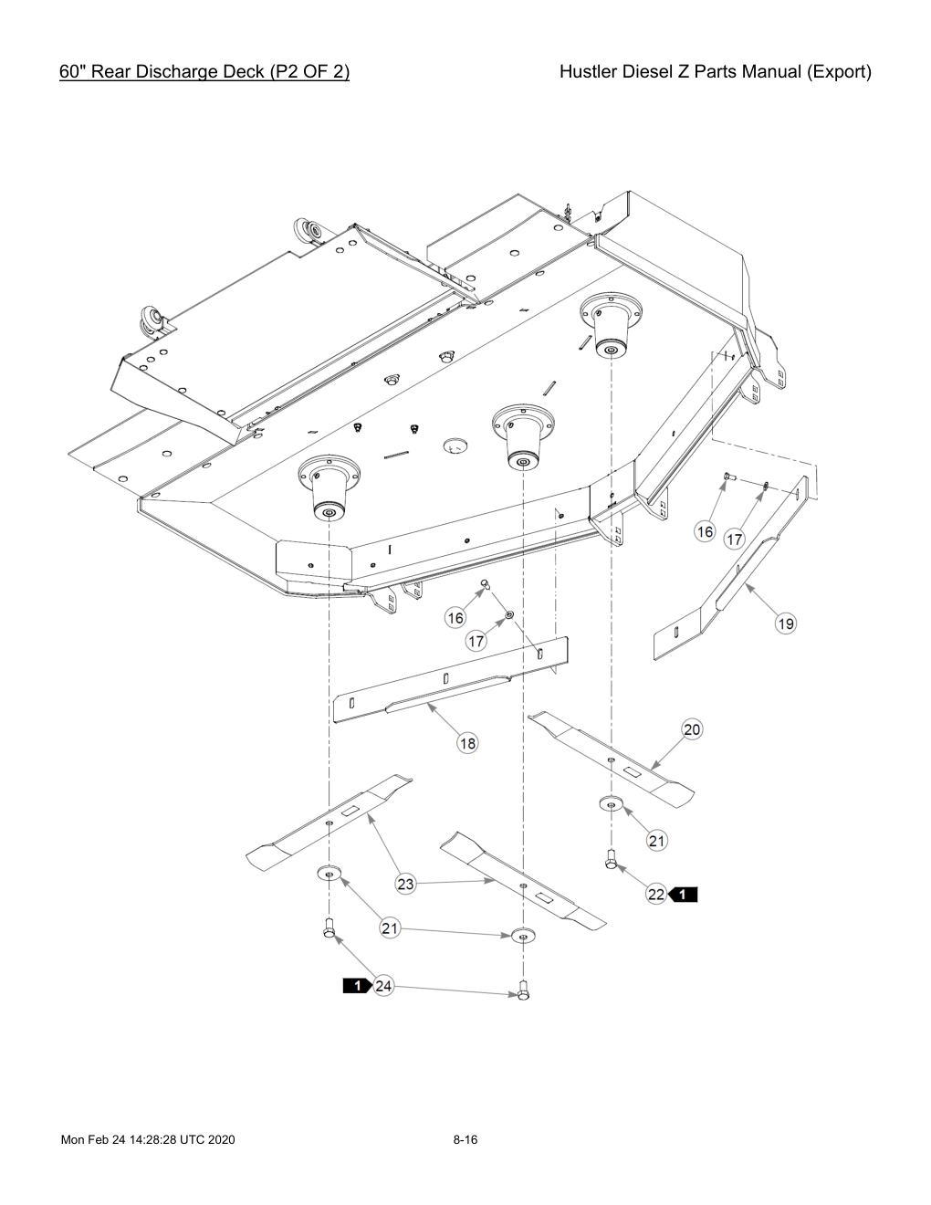 Hustler Diesel Z Parts Manual (Export) - 782078 - 60" Rear Discharge Deck (P2 OF 2) diagram