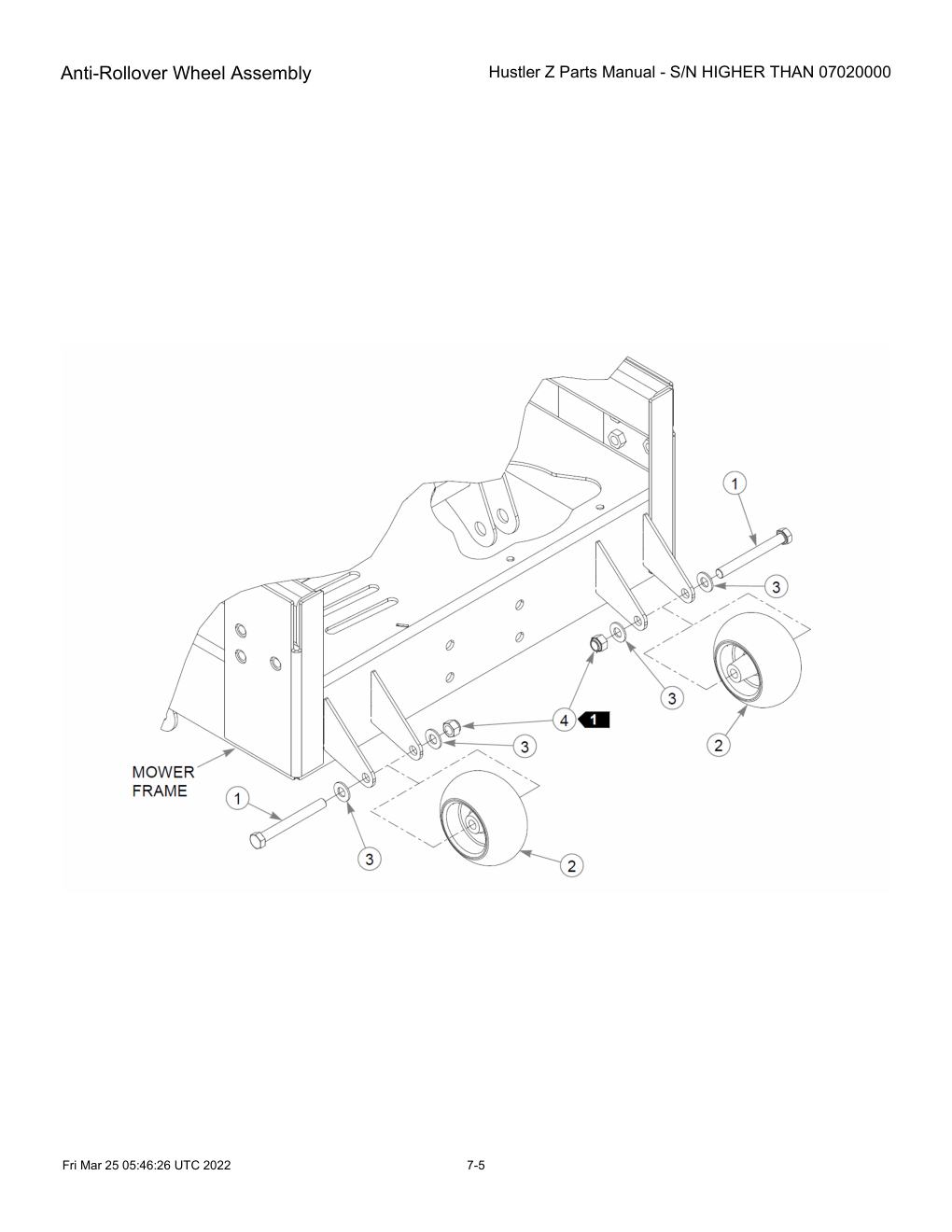 Hustler Z Parts Manual - S/N HIGHER THAN 07020000 - 747782 - Anti-Rollover Wheel Assembly diagram