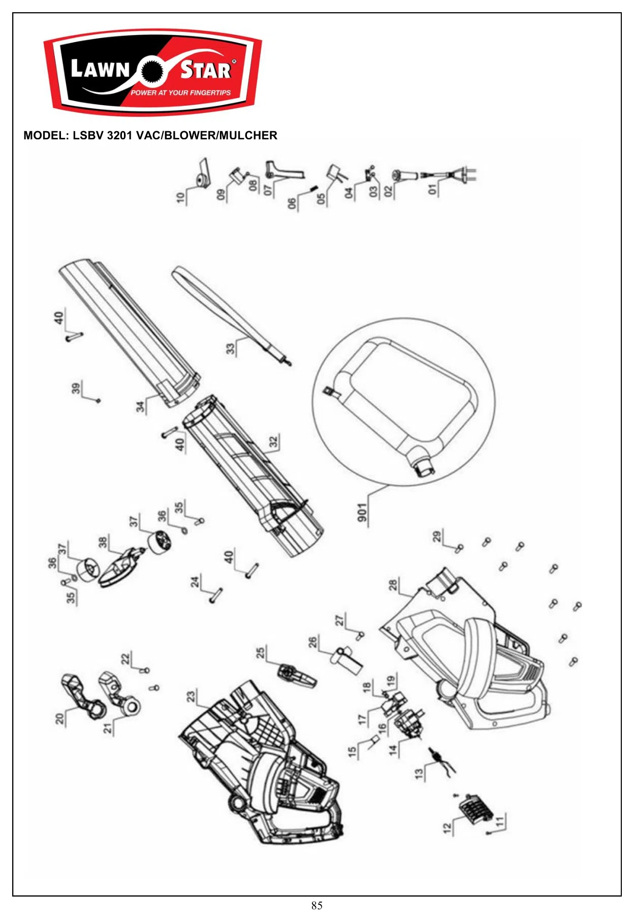 LSBV 3201 exploded parts diagram
