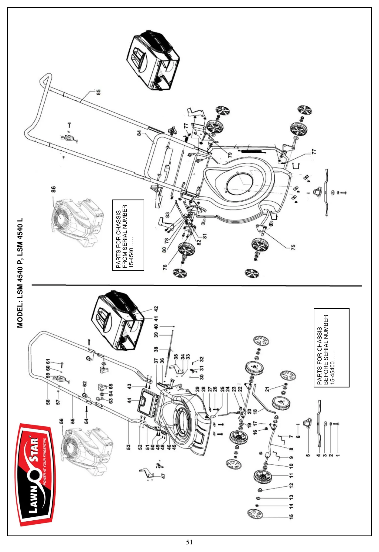 LSM 4540 L exploded parts diagram