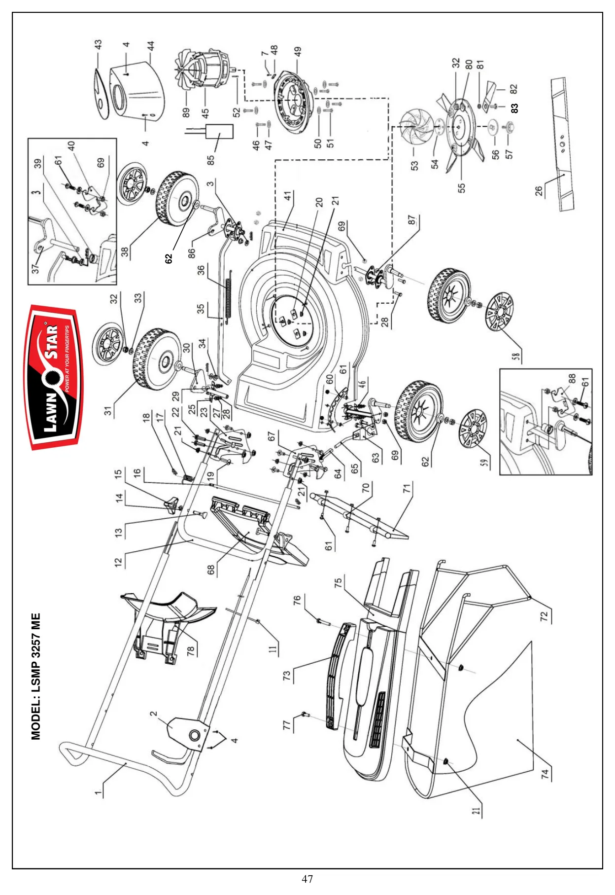 LSMP 3257 ME exploded parts diagram