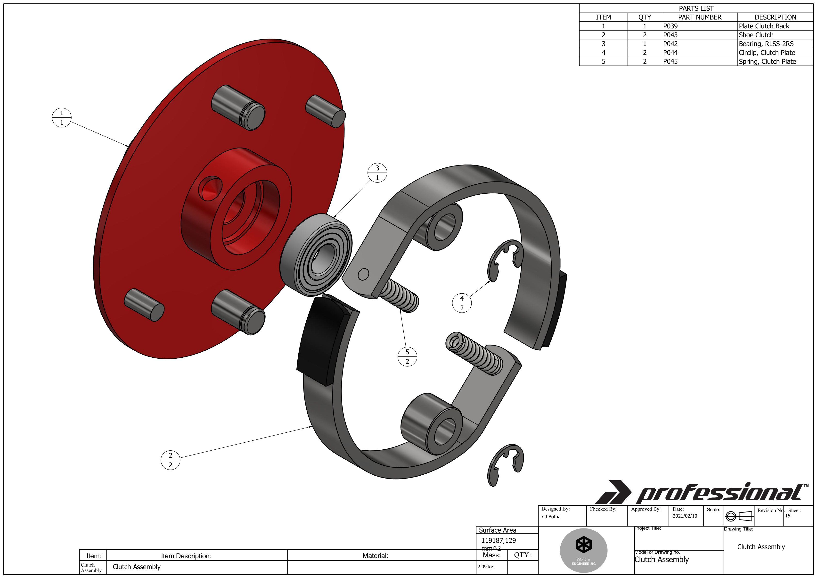 Clutch Assembly - shoes and back plate