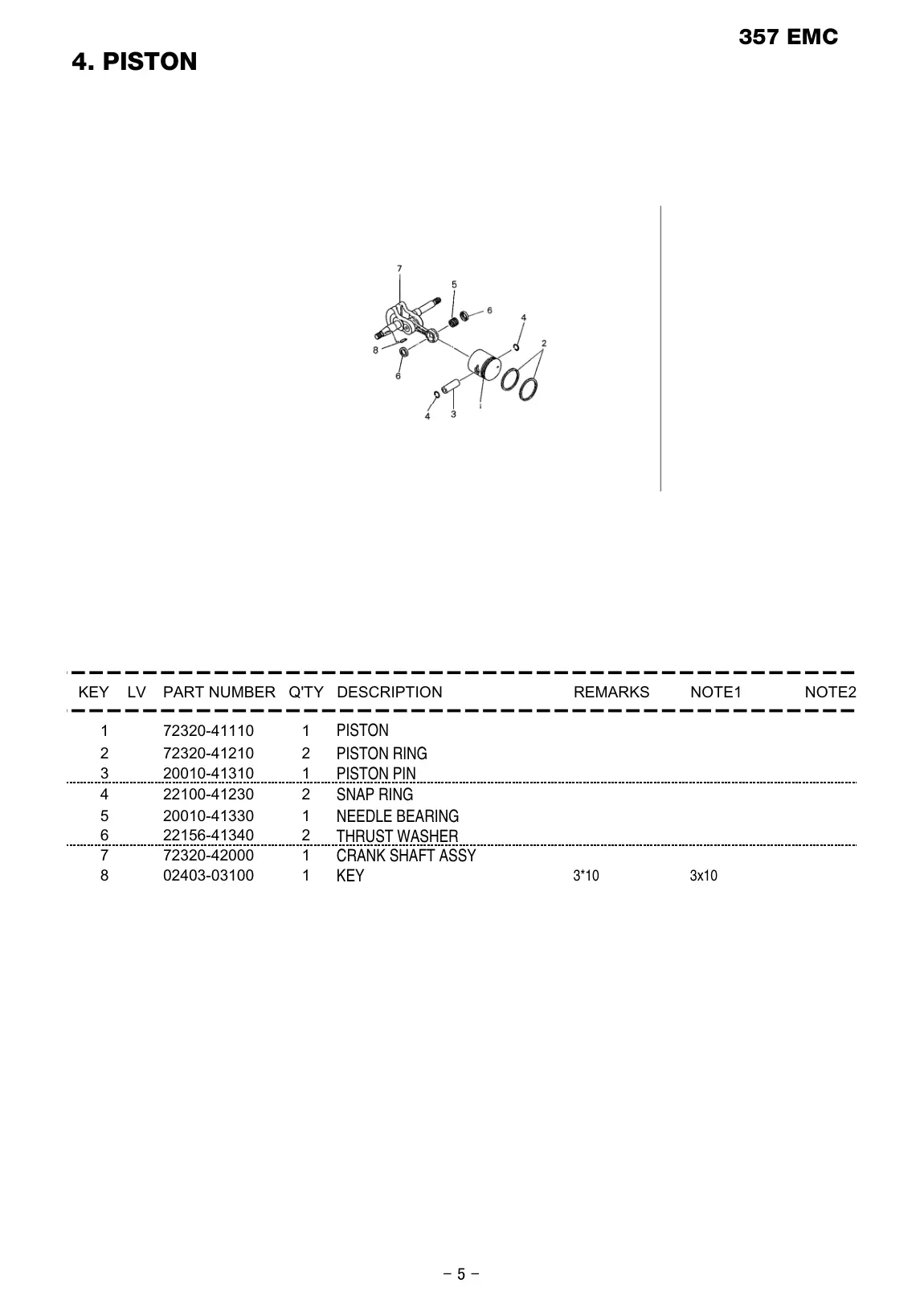 357 EMC 357 EMC IPL page 6 - CRANK SHAFT ASSY