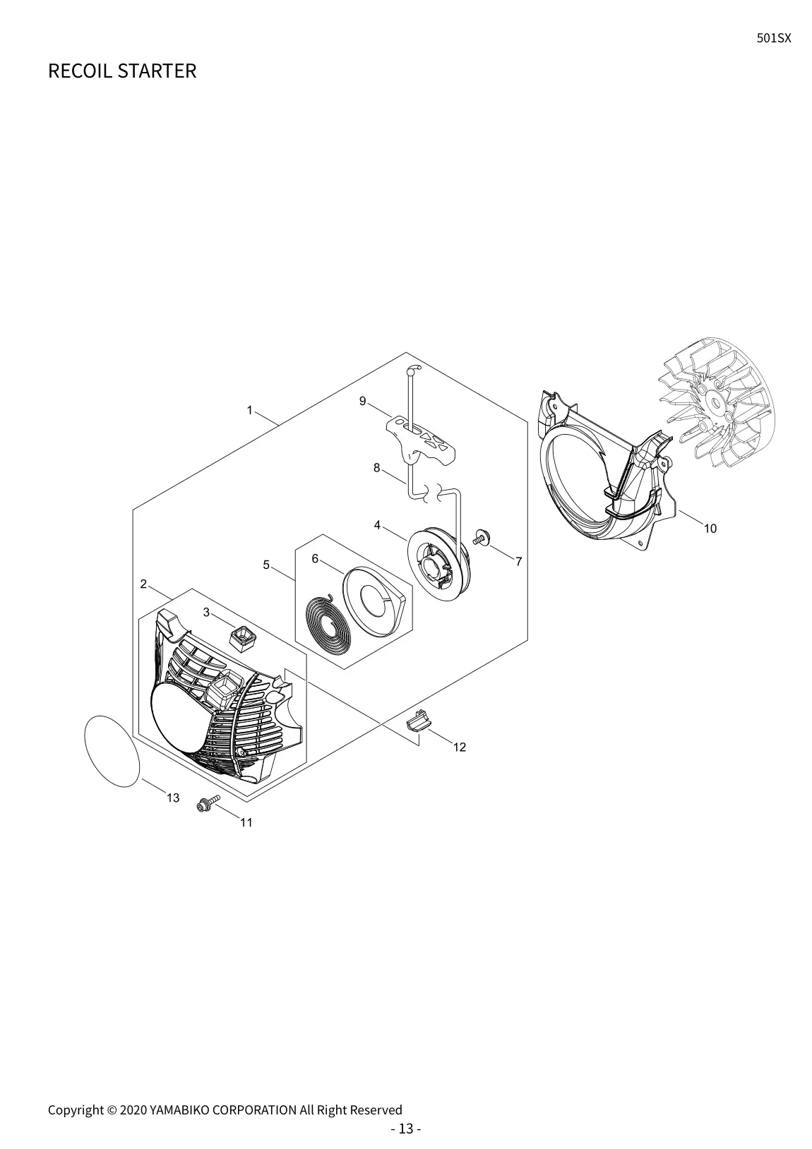 501SX IPL page 15 - RECOIL STARTER