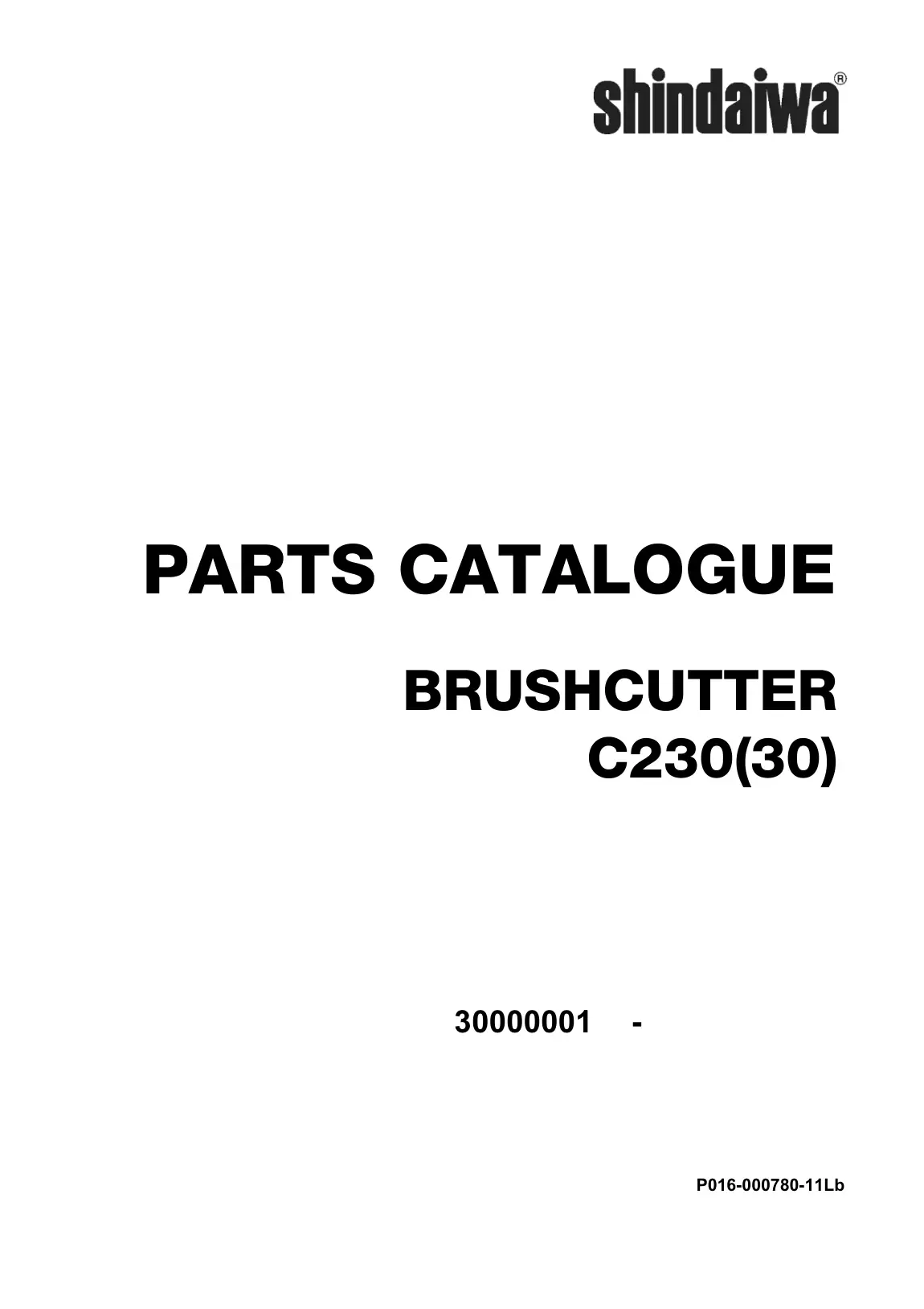 Shindaiwa C230 Brush Cutter / Trimmer IPL