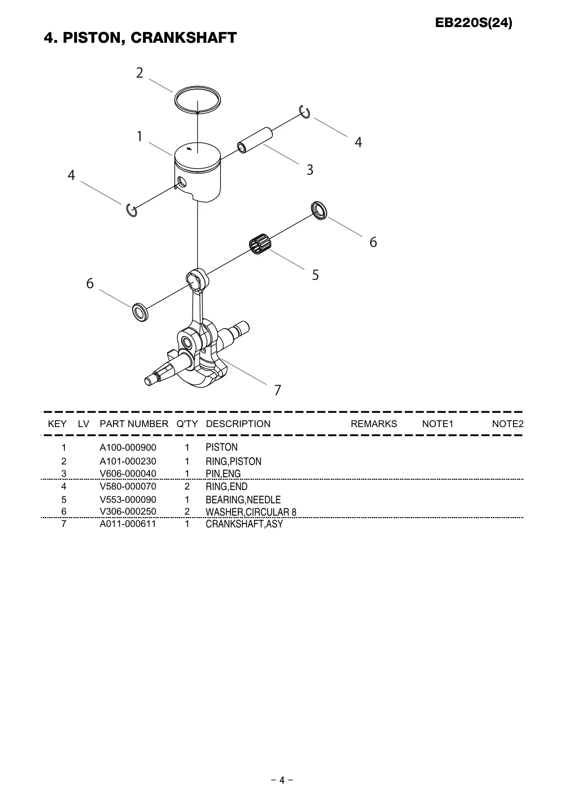 EB220S IPL page 5 - CRANKSHAFT,ASY
