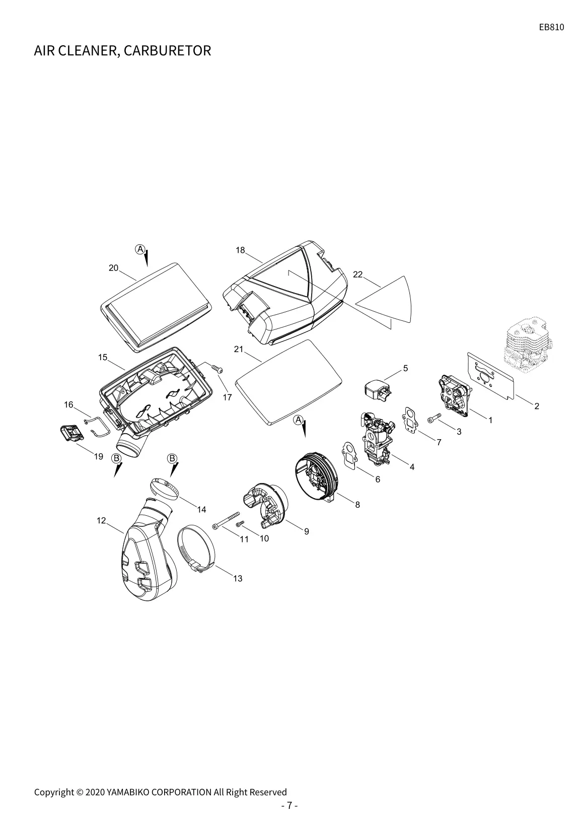 EB810 IPL page 10 - AIR CLEANER, CARBURETOR
