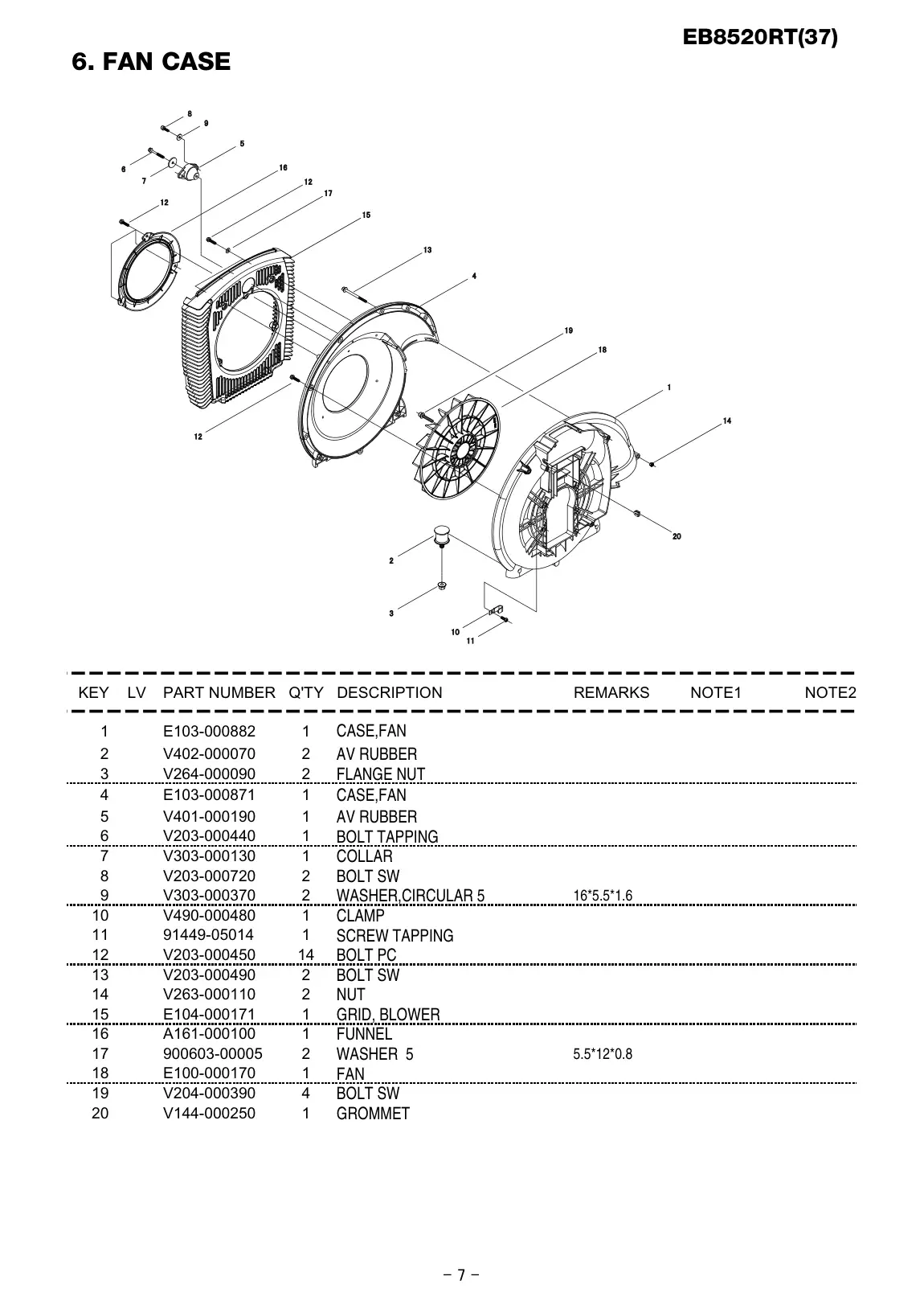 EB8520RT IPL page 8 - GROMMET