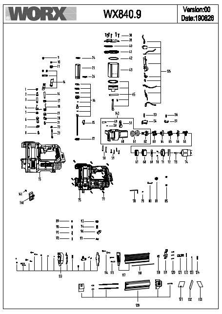 Worx WX840.9 Exploded Drawing IPL