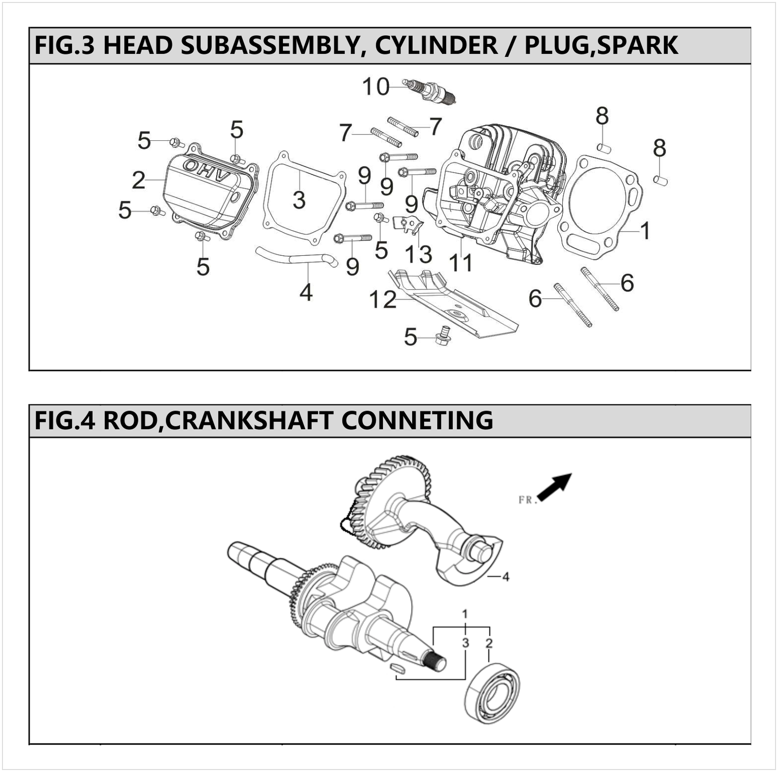 Hyundai HG8500E Cylinder Head / Crankshaft IPL diagram
